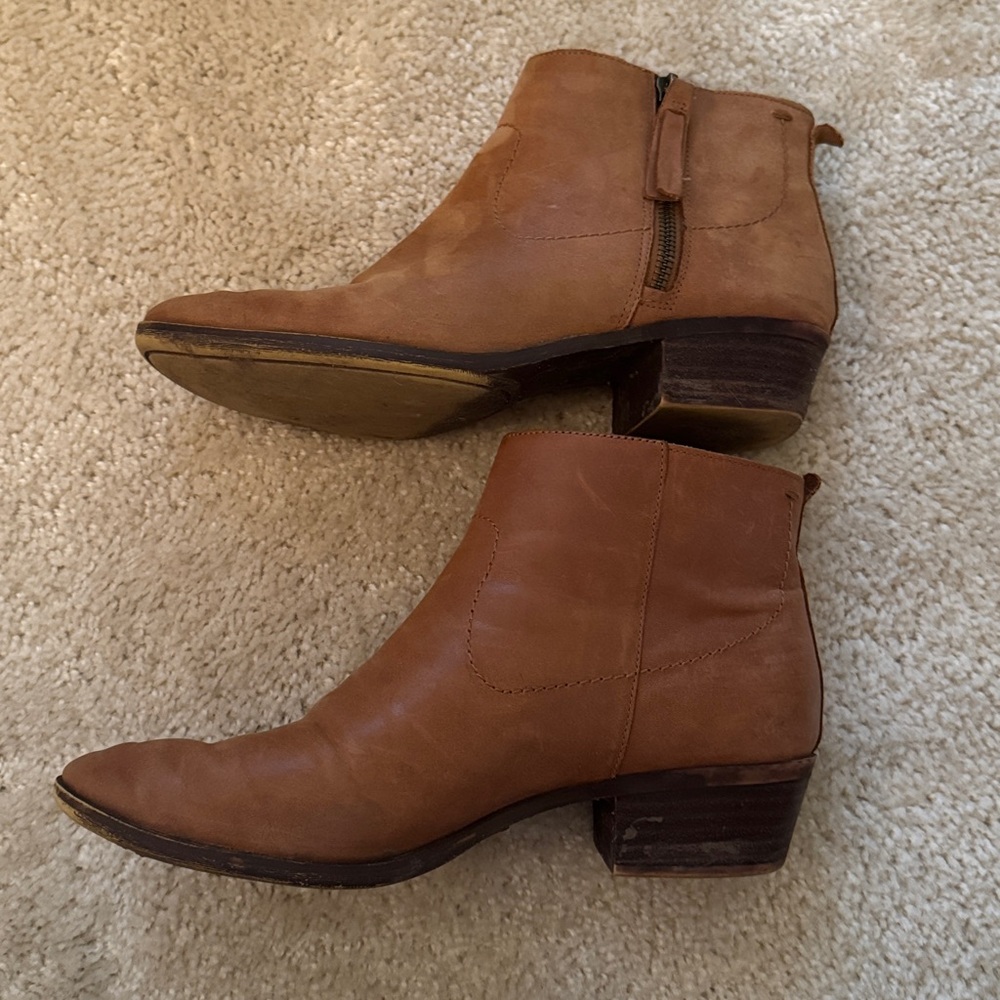 Lucky Brand Tan Leather Ankle Booties - Picture 5 of 6